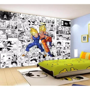 Papel De Parede Dragon Ball Goku Vegeta Anime 7,5m² Dbz249