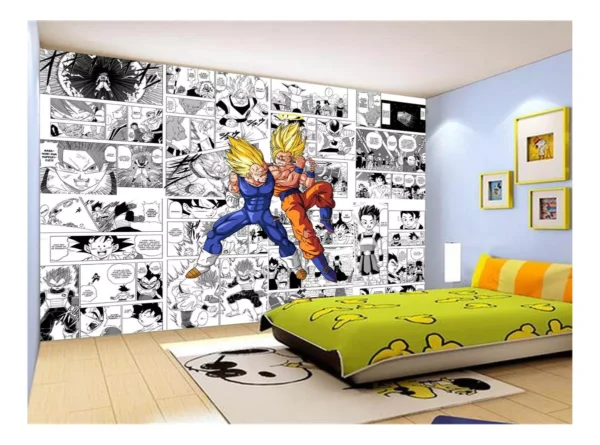 Papel De Parede Dragon Ball Goku Vegeta Anime 7,5m² Dbz249