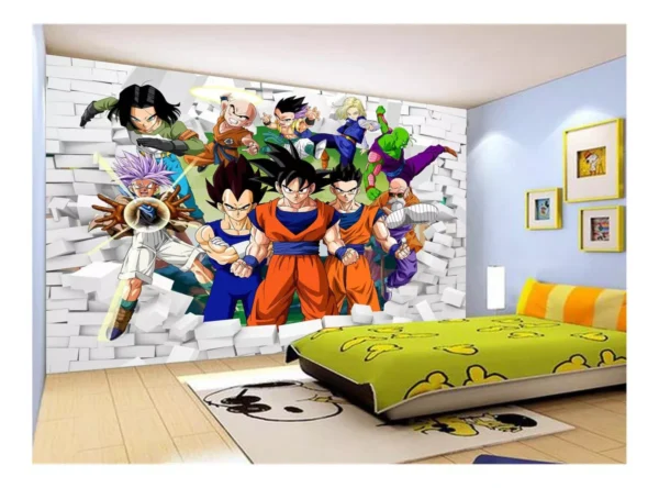 Papel De Parede Dragon Ball Goku Vegeta Anime 7,5m² Dbz25