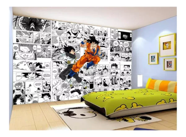 Papel De Parede Dragon Ball Goku Vegeta Anime 7,5m² Dbz250