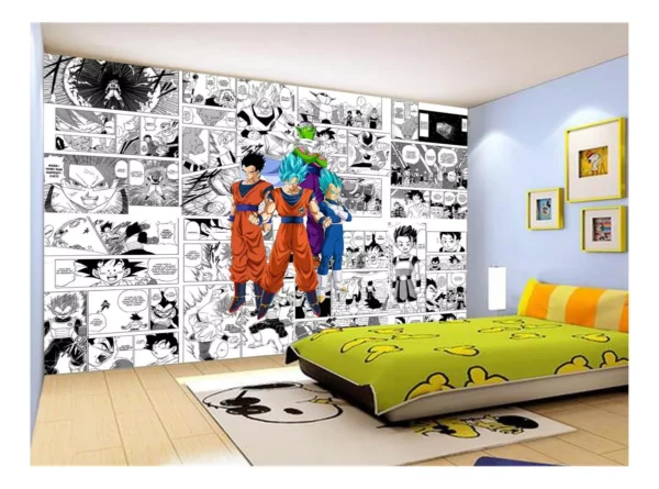 Papel De Parede Dragon Ball Goku Vegeta Anime 7,5m² Dbz252