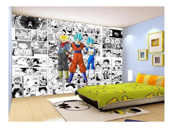 Papel De Parede Dragon Ball Goku Vegeta Anime 7,5m² Dbz253