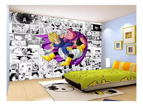 Papel De Parede Dragon Ball Goku Vegeta Anime 7,5m² Dbz255