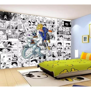 Papel De Parede Dragon Ball Goku Vegeta Anime 7,5m² Dbz256