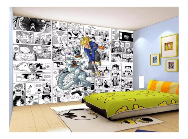 Papel De Parede Dragon Ball Goku Vegeta Anime 7,5m² Dbz256