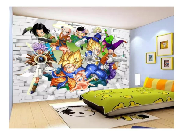 Papel De Parede Dragon Ball Goku Vegeta Anime 7,5m² Dbz26