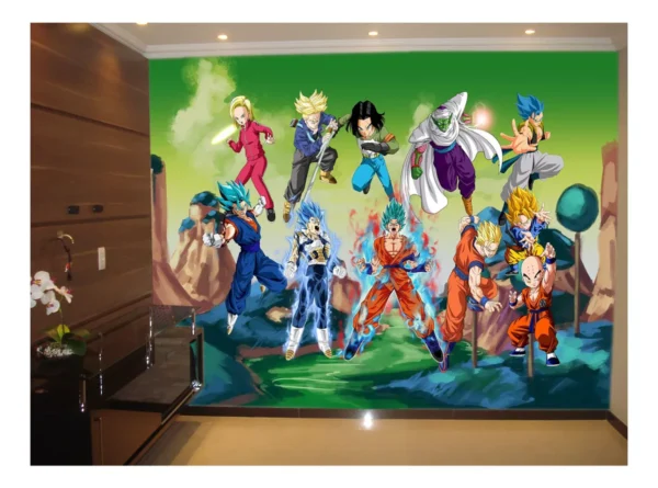 Papel De Parede Dragon Ball Goku Vegeta Anime 7,5m² Dbz267