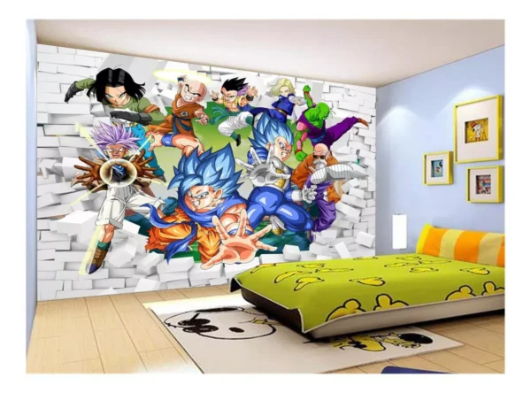 Papel De Parede Dragon Ball Goku Vegeta Anime 7,5m² Dbz27