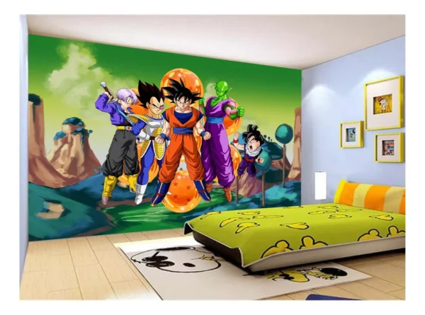 Papel De Parede Dragon Ball Goku Vegeta Anime 7,5m² Dbz276