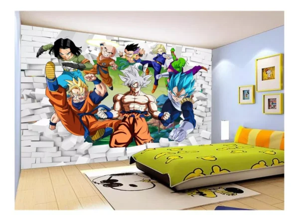 Papel De Parede Dragon Ball Goku Vegeta Anime 7,5m² Dbz28