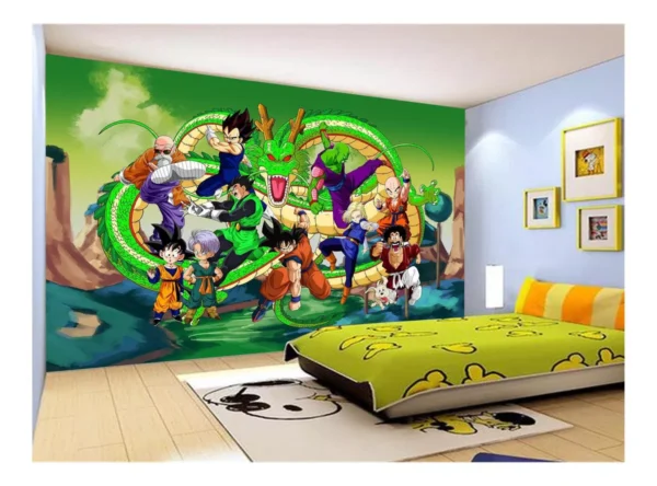 Papel De Parede Dragon Ball Goku Vegeta Anime 7,5m² Dbz281