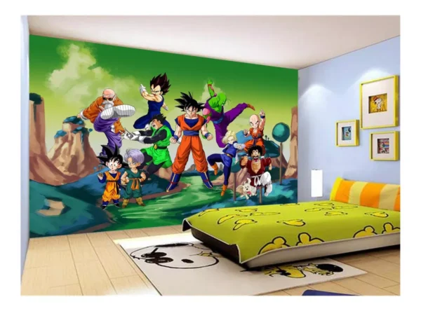 Papel De Parede Dragon Ball Goku Vegeta Anime 7,5m² Dbz282