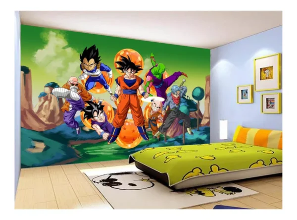 Papel De Parede Dragon Ball Goku Vegeta Anime 7,5m² Dbz283