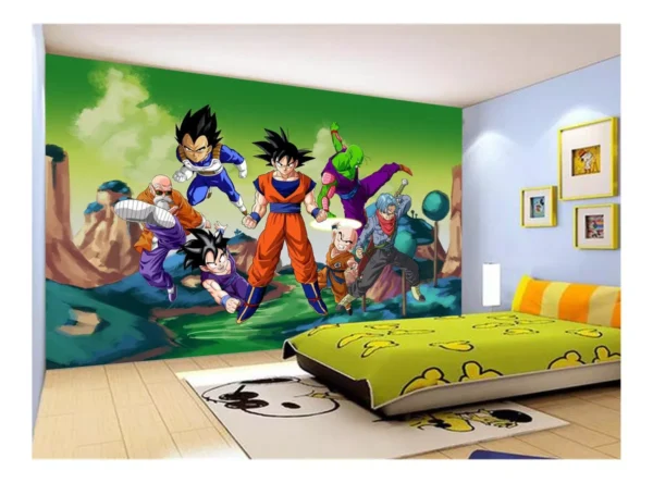 Papel De Parede Dragon Ball Goku Vegeta Anime 7,5m² Dbz285