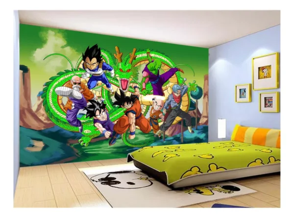 Papel De Parede Dragon Ball Goku Vegeta Anime 7,5m² Dbz287