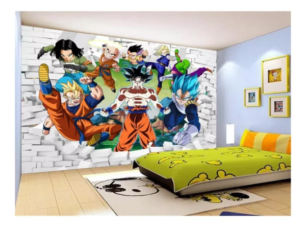 Papel De Parede Dragon Ball Goku Vegeta Anime 7,5m² Dbz29