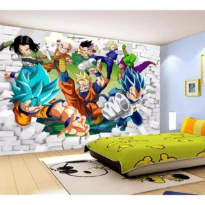 Papel De Parede Dragon Ball Goku Vegeta Anime 7,5m² Dbz30