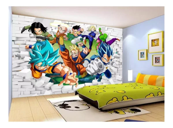 Papel De Parede Dragon Ball Goku Vegeta Anime 7,5m² Dbz30