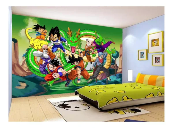 Papel De Parede Dragon Ball Goku Vegeta Anime 7,5m² Dbz301