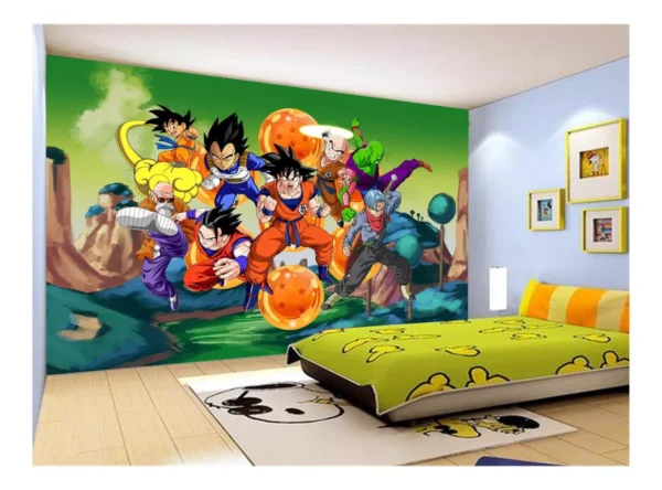 Papel De Parede Dragon Ball Goku Vegeta Anime 7,5m² Dbz302