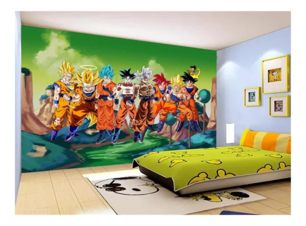 Papel De Parede Dragon Ball Goku Vegeta Anime 7,5m² Dbz306