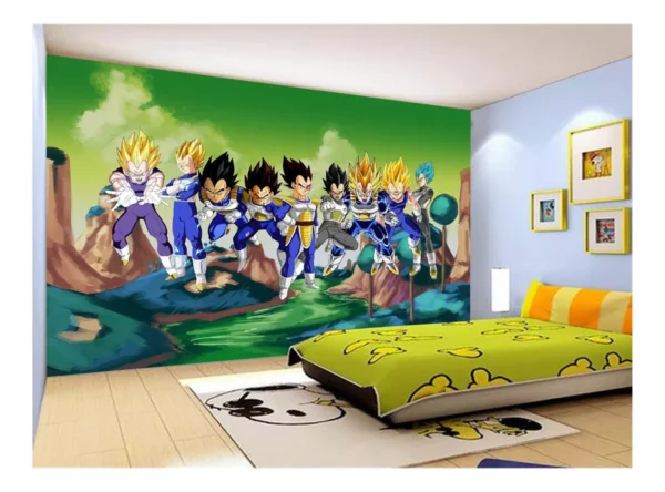 Papel De Parede Dragon Ball Goku Vegeta Anime 7,5m² Dbz307