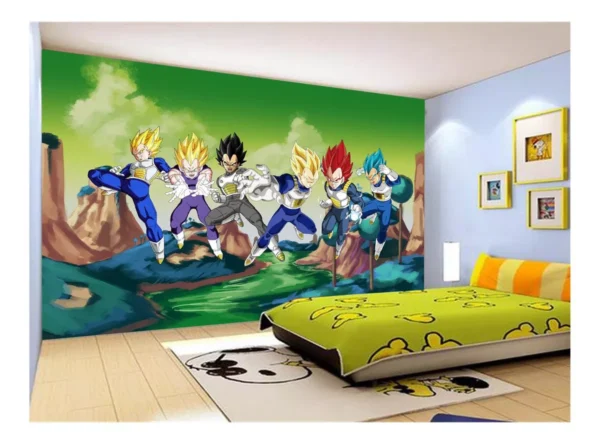 Papel De Parede Dragon Ball Goku Vegeta Anime 7,5m² Dbz309