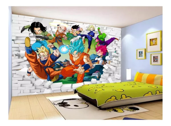 Papel De Parede Dragon Ball Goku Vegeta Anime 7,5m² Dbz31