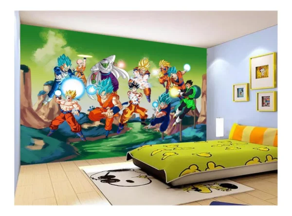 Papel De Parede Dragon Ball Goku Vegeta Anime 7,5m² Dbz310