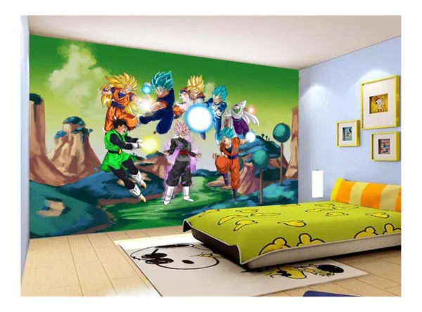 Papel De Parede Dragon Ball Goku Vegeta Anime 7,5m² Dbz318