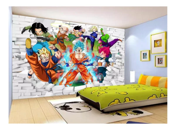 Papel De Parede Dragon Ball Goku Vegeta Anime 7,5m² Dbz32