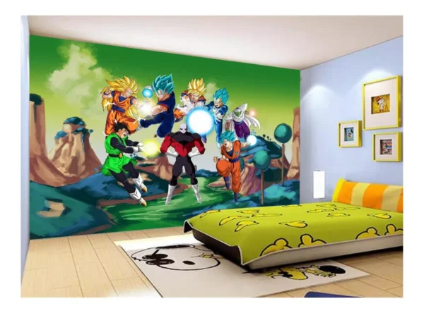 Papel De Parede Dragon Ball Goku Vegeta Anime 7,5m² Dbz320