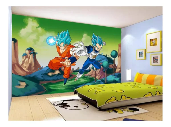 Papel De Parede Dragon Ball Goku Vegeta Anime 7,5m² Dbz321