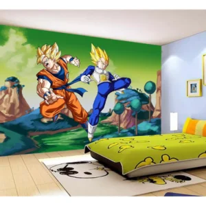 Papel De Parede Dragon Ball Goku Vegeta Anime 7,5m² Dbz322