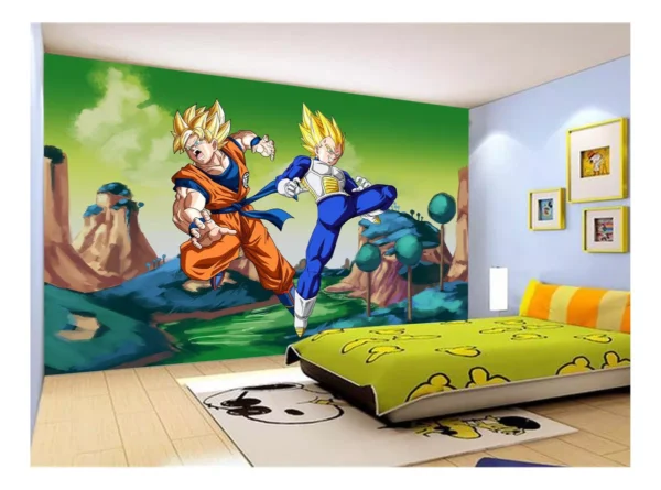 Papel De Parede Dragon Ball Goku Vegeta Anime 7,5m² Dbz322