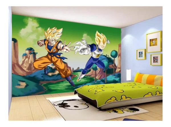 Papel De Parede Dragon Ball Goku Vegeta Anime 7,5m² Dbz323