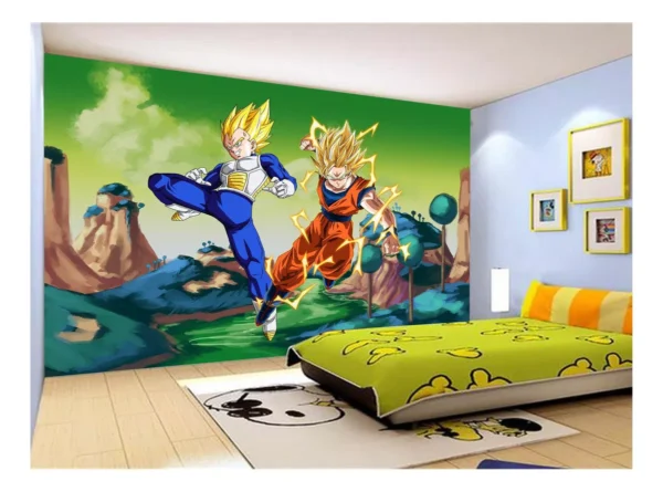 Papel De Parede Dragon Ball Goku Vegeta Anime 7,5m² Dbz324