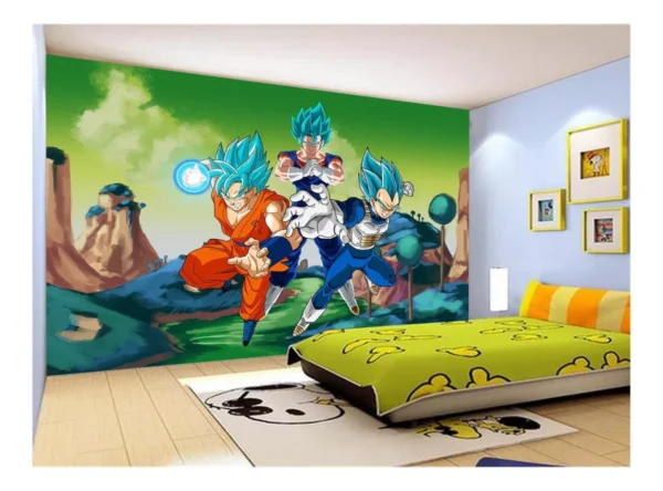 Papel De Parede Dragon Ball Goku Vegeta Anime 7,5m² Dbz325