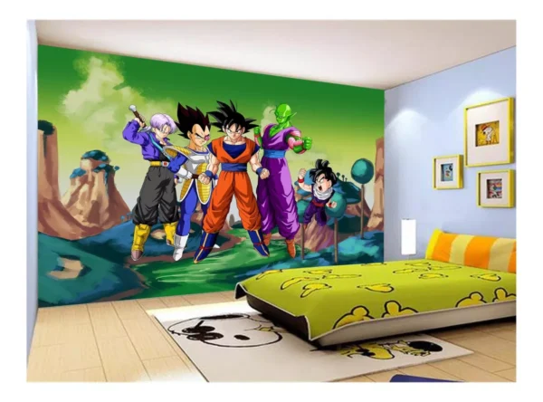 Papel De Parede Dragon Ball Goku Vegeta Anime 7,5m² Dbz327