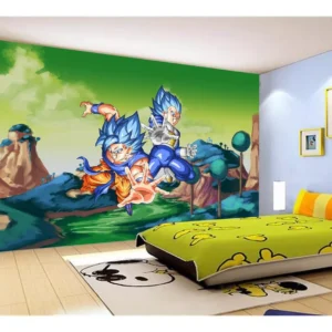 Papel De Parede Dragon Ball Goku Vegeta Anime 7,5m² Dbz329