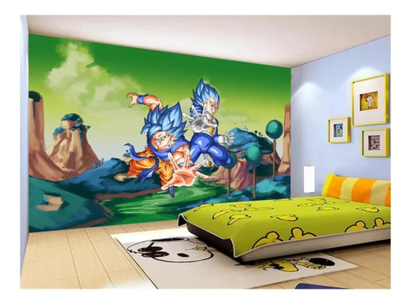 Papel De Parede Dragon Ball Goku Vegeta Anime 7,5m² Dbz329