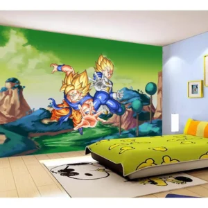 Papel De Parede Dragon Ball Goku Vegeta Anime 7,5m² Dbz330