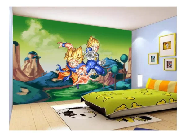 Papel De Parede Dragon Ball Goku Vegeta Anime 7,5m² Dbz330