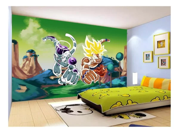 Papel De Parede Dragon Ball Goku Vegeta Anime 7,5m² Dbz331