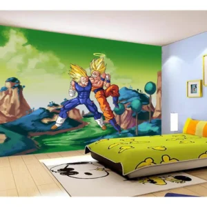 Papel De Parede Dragon Ball Goku Vegeta Anime 7,5m² Dbz335