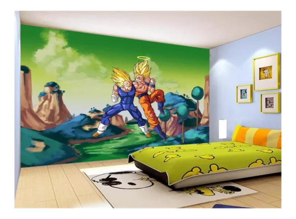 Papel De Parede Dragon Ball Goku Vegeta Anime 7,5m² Dbz335