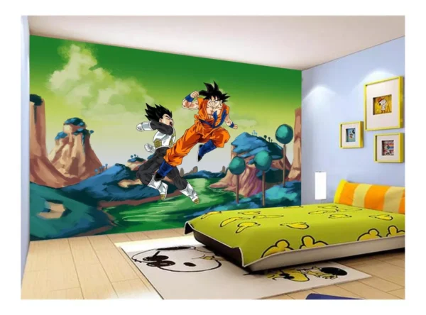 Papel De Parede Dragon Ball Goku Vegeta Anime 7,5m² Dbz336