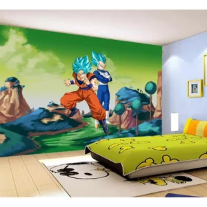 Papel De Parede Dragon Ball Goku Vegeta Anime 7,5m² Dbz337