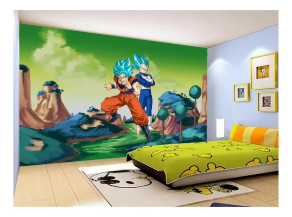 Papel De Parede Dragon Ball Goku Vegeta Anime 7,5m² Dbz337