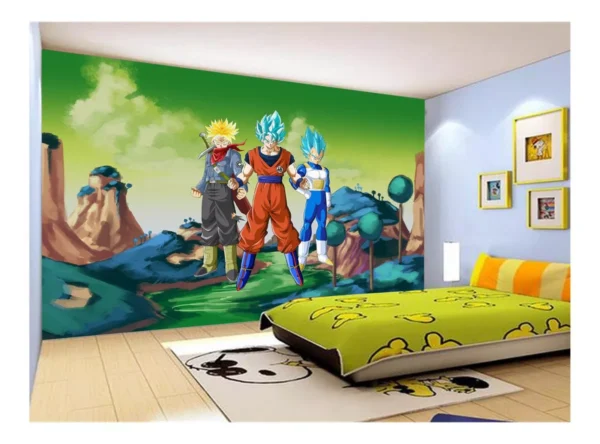 Papel De Parede Dragon Ball Goku Vegeta Anime 7,5m² Dbz339